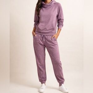 Casual Purple Hoodie and Jogger Set